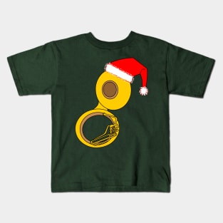 Santa Hat Tuba Kids T-Shirt